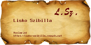 Lisko Szibilla névjegykártya